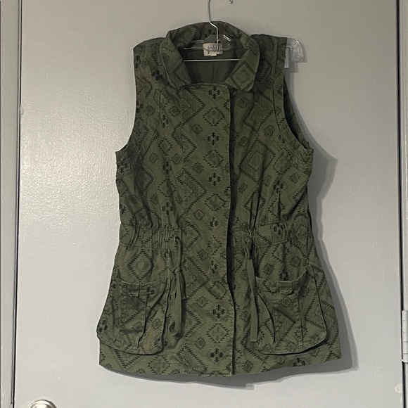 Jolt Olive Green Textured Vest - Picture 2 of 8